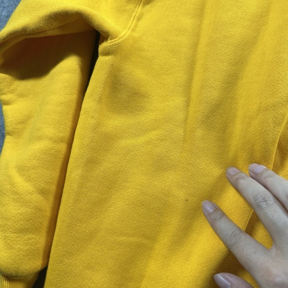 Vintage Russell Athletic Crewneck Sweatshirt Medium Blank Yellow Made In USA - Picture 8 of 10